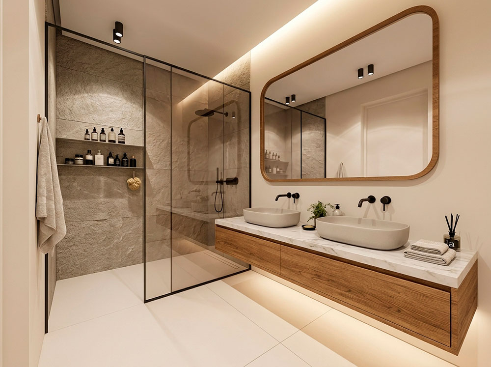 Salle de bain de villa de l'Orée du Palm à Marrakech Ronsart Invest